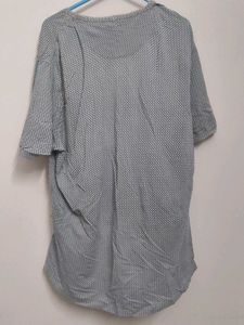 Gray Striped Casual Top