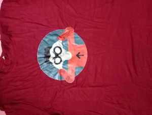 Maroon Graphic Print T-Shirt