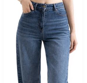 Wide Leg Blue Denim Jeans