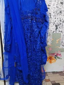 Blue Embellished Occasion Dress