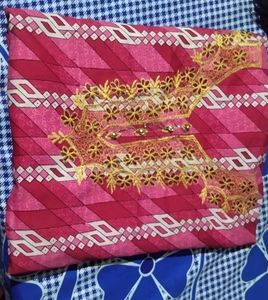 Embroidered Pink kurta fabric