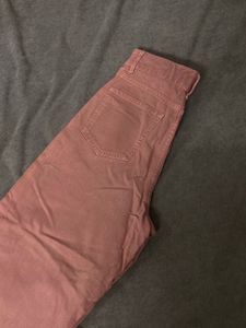 ZARA Dusty Pink Wide Leg Denim Jeans