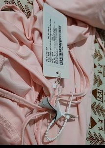 Pink Solid Plunging NeckMaxi Dress