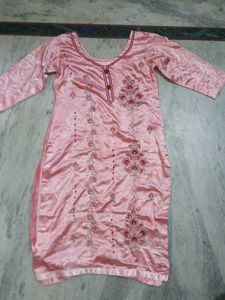 Punjabi Pink Embroidered Kurta Patiala salwar Set