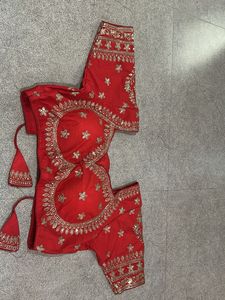 COMBO Red Embroidered Silk Blouse