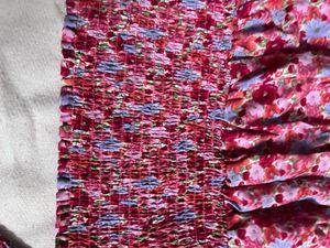 Floral Smocked Square Neck Top