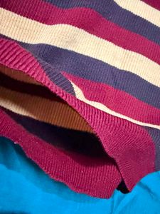 Men's Striped V-Neck Sweater