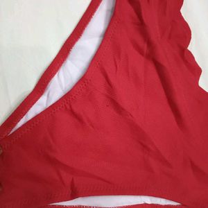 ⭐ Red Scalloped Bikini Bottom