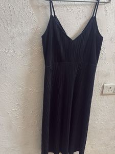 H&amp;M Black Ribbed Midi Dress