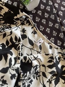 Black and White Printed Crop Top