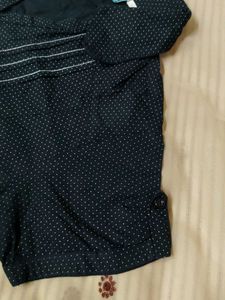 Polka Dotted Snatched Waisted Shirt