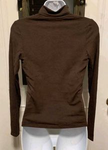Brown Turtleneck Long Sleeve Top
