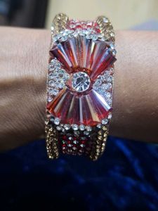 Red &amp; Gold Embellished Bangles