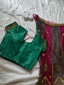 Vintage Lehenga drape saree Set