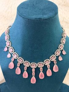 ⚡️Premium Pink Monalisa AD Necklace Set⚡️