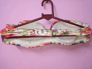 Floral Strapless Bikini Top