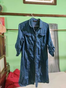 Classic Denim Maxi Shirt Dress
