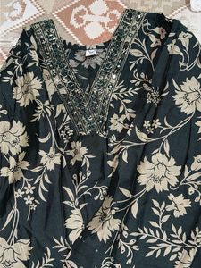 Embellished Floral Print Kurta