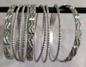 Set of Elegant Silver Bangles