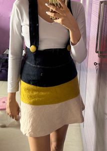 Colorblock Pinafore Dress