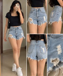 Distressed Denim Shorts