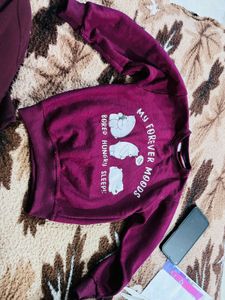 Kids' Maroon Cartoon Sweatshirt