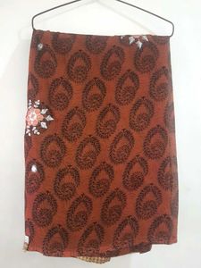 Elegant rustcolour Printed Saree with Blouse