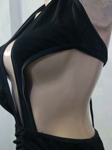 (1432)Black One Piece Swimsuit