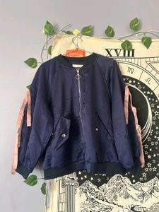 Embellished Swan Bomber Jacket