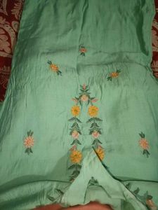 Embroidered Teal Kurta Set