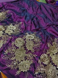 Purple & Gold Embroidered Lehenga