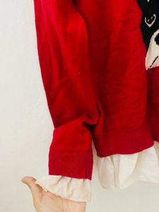 Red French Bulldog Knit Sweater