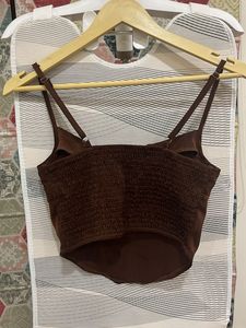 Brown Satin Corset Top size S US 4 Eu 36