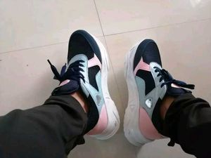 Stylish Navy &amp; Pink Sneakers
