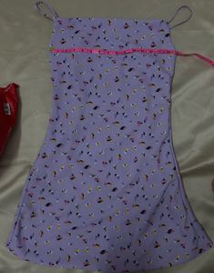 Lavender Floral Print Slip Dress