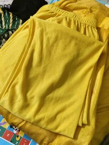 Yellow Embroidered Ethnic Gown