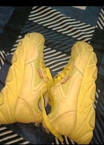 Yellow Lace-Up Sneakers