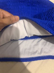 Vibrant Blue Textured Bikini Top