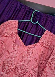 Pink Printed Anarkali Kurta