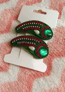 Handmade Beaded Hair Clips