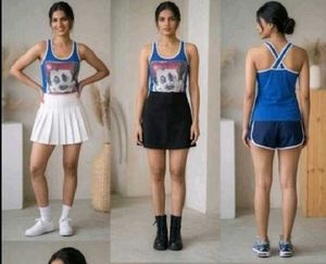 Blue Sequin Skull Tank Top