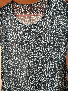 Sheer Animal Print Top