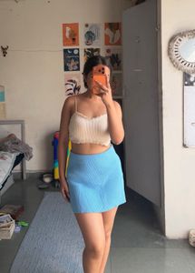 Cute Blue Mini Skirt