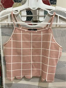 Shein Pink Grid Crop Top size S