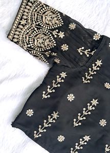 Black Heavy Embroidered Lehenga