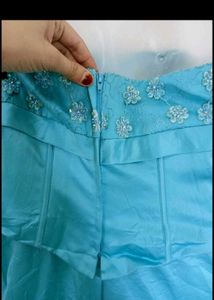 Elegant Teal Strapless Gown
