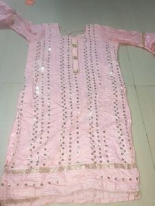 Pink Embellished Kurta