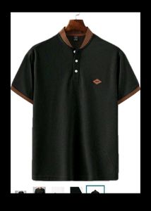 Men's Black & Brown Polo Shirt