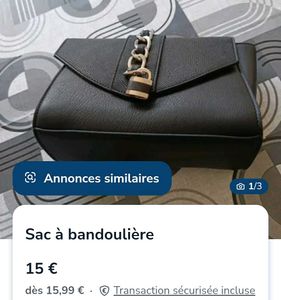 Chic Black Crossbody Bag with Chain Detail