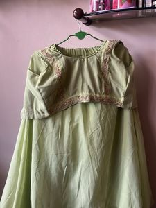 Botique Light Green Flowy Tunic Top